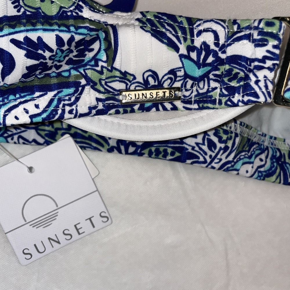 SUNSETS Cape Cod Sweetheart Bikini Swim Top, US 34DD, Bra Insert NWT - Picture 5 of 8
